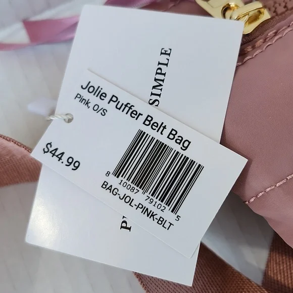 NWT PRETTY SIMPLE JOLIE PINK PUFFER BAG - Picture 8 of 12